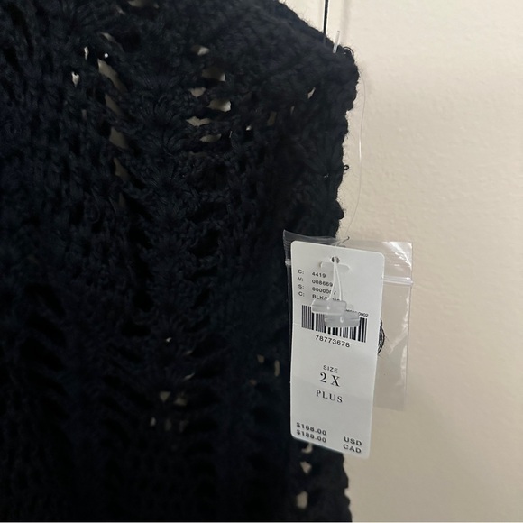 Anthropologie Plus Crochet Swim Cover Up Dress Halter Beach Black Size 2X NWT - Picture 14 of 16